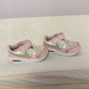 Nike Pink and Green Air Max Sneakers with Mesh Upper